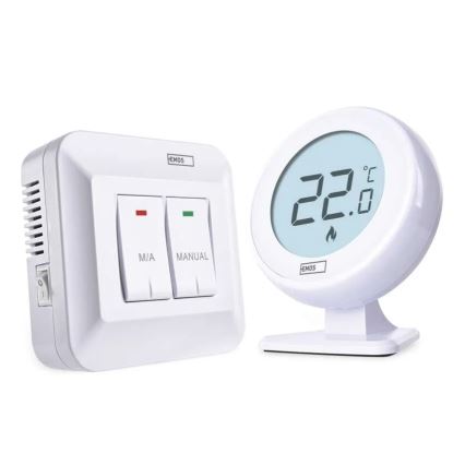 Manuálny bezdrôtový izbový termostat 230V/16A 2xAA biely