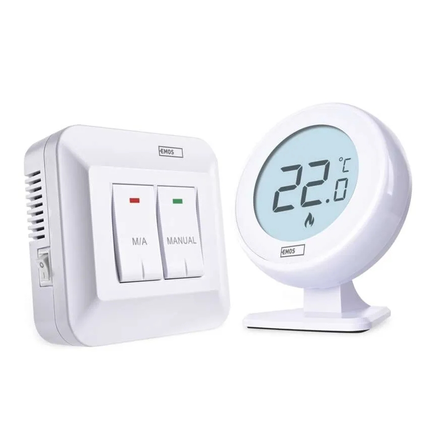 Manuálny bezdrôtový izbový termostat 230V/16A 2xAA biely