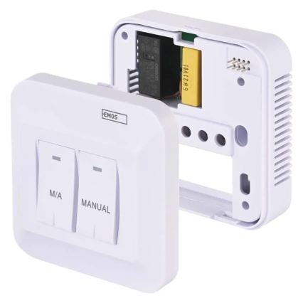 Manuálny bezdrôtový izbový termostat 230V/16A 2xAA biely