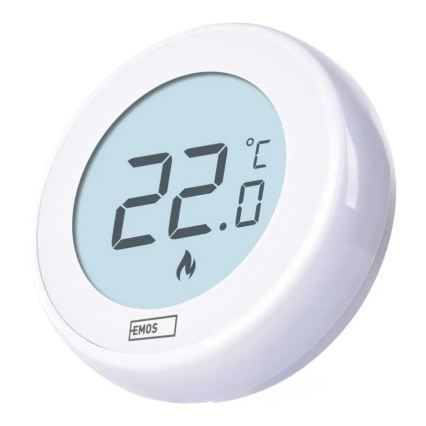 Manuálny izbový termostat 230 V/6 A, napájanie 2× AA, biely