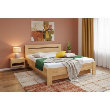 Manželská posteľ s roštom a úložným priestorom z masívu AMARA 180x200 cm buk