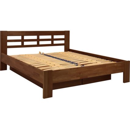 Manželská posteľ z masívu s úložným priestorom ANGELA 180x200 cm orech tmavý
