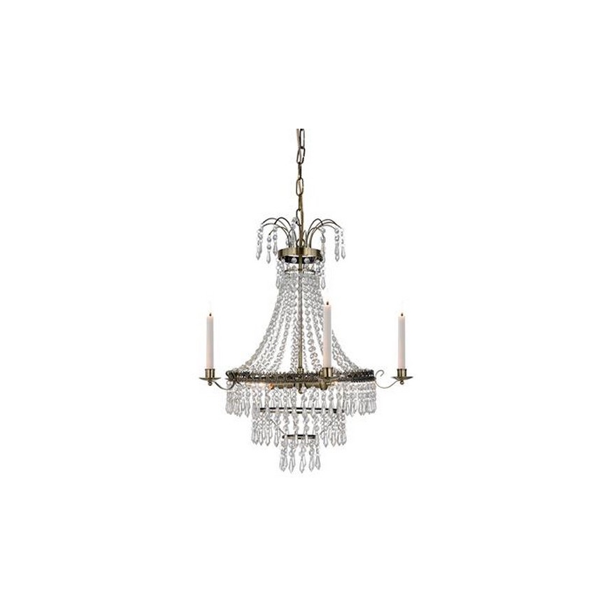 Markslöjd 105157 - Krištáľový luster na reťazi MARIELUND 3xE14/40W/230V mosadz