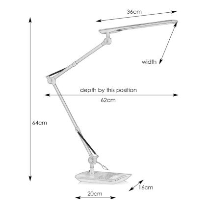 Markslöjd 105683 - LED Stolná lampa STUDY LED/5W/230V