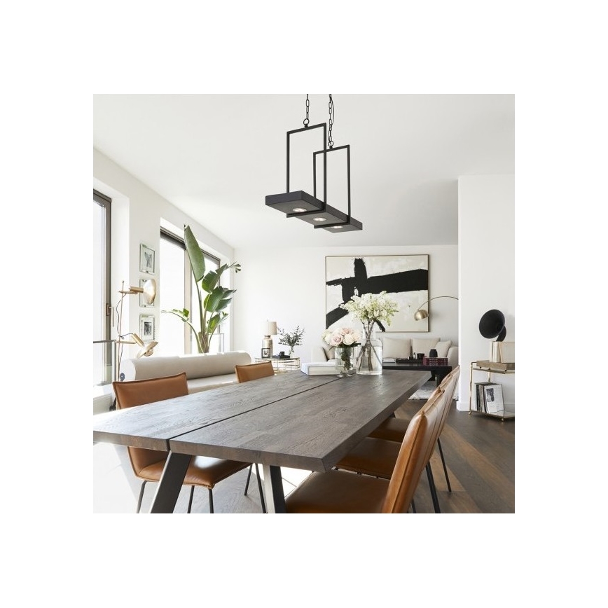 Markslöjd 105780 - LED Stmievateľný luster na reťazi TRAY 3xLED/3W/230V čierna
