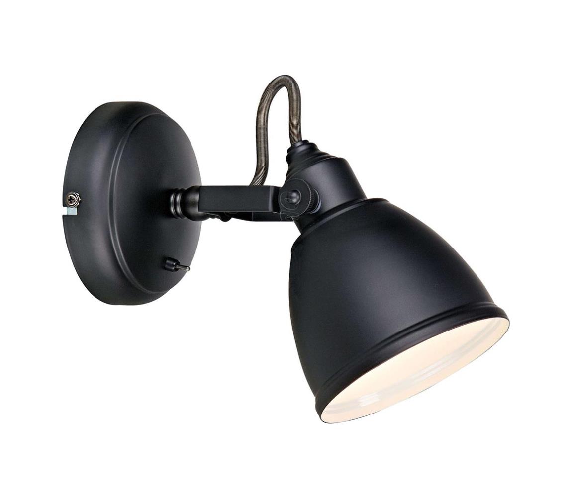 Markslöjd Markslöjd 105814 - Nástenné svietidlo FJÄLLBACKA 1xE14/40W/230V čierna