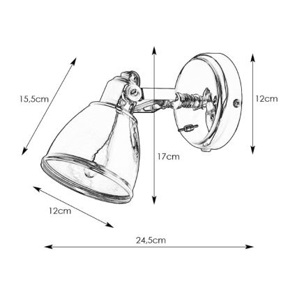 Markslöjd 105814 - Nástenné svietidlo FJÄLLBACKA 1xE14/40W/230V čierna