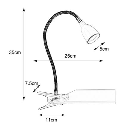 Markslöjd 106092 - LED Stolná lampa s klipom TULIP LED/3W/230V čierna