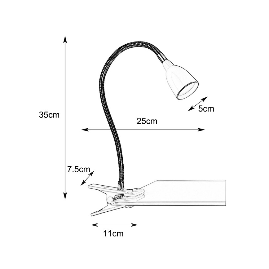 Markslöjd 106092 - LED Stolná lampa s klipom TULIP LED/3W/230V čierna