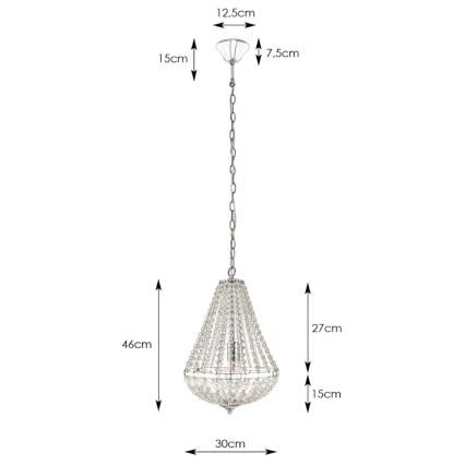 Markslöjd 106118 - Krištáľový luster na reťazi GRÄNSÖ 1xE27/60W/230V