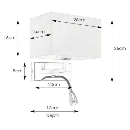 Markslöjd 106308 - LED Nástenné svietidlo SAVOY LED/3W+E27/60W/230V