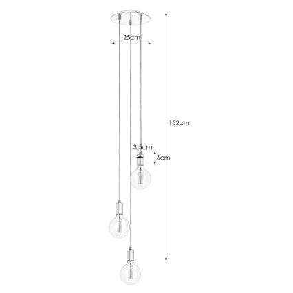 Markslöjd 106334 - Luster na lanku SKY 3xE27/60W/230V