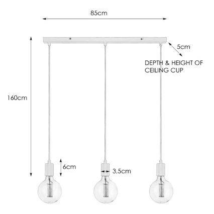 Markslöjd 106335 - Luster na lanku SKY 3xE27/60W/230V