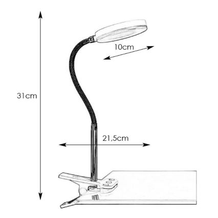 Markslöjd 106471 - LED Lampa s Klipom FLEX LED/5W/230V