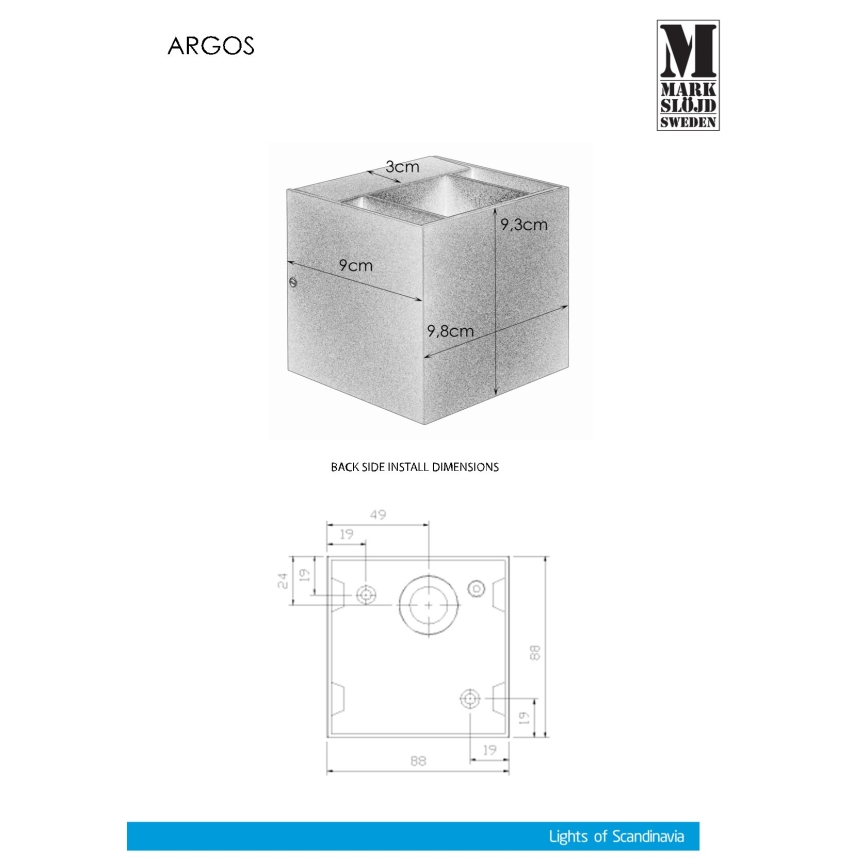Markslöjd 106521 - LED Vonkajšie svietidlo ARGOS LED/4W/230V IP44 šedá