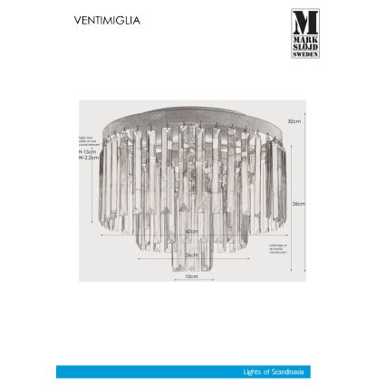 Markslöjd 106563 - Krištáľové stropné svietidlo VENTIMIGLIA 4xE14/40W/230V