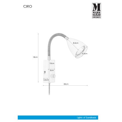 Markslöjd 106589 - Stmievateľné nástenné svietidlo CIRO 1xGU10/7W/230V