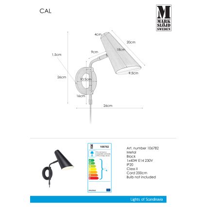 Markslöjd 106782 - Nástenné svietidlo CAL 1xE14/40W/230V