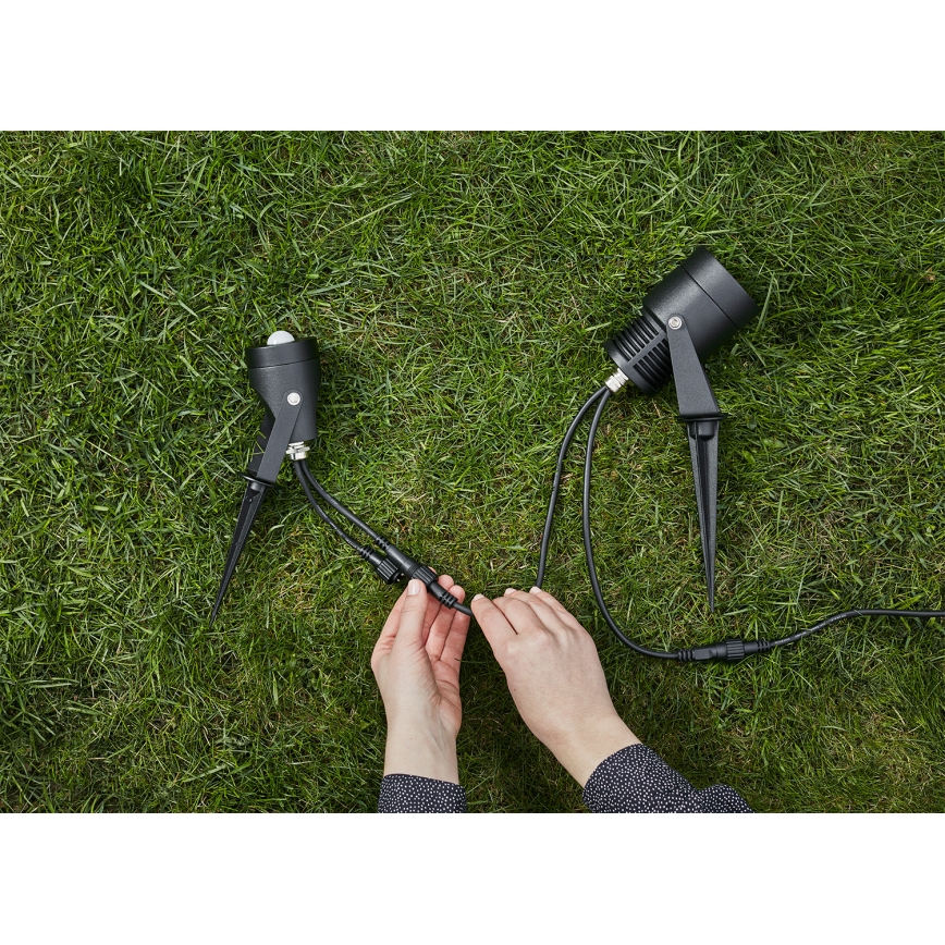 Markslöjd 106940 - Vonkajší PIR senzor pohybu a súmraku GARDEN24 IP44 čierny