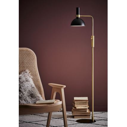 Markslöjd 106972 - Stmievateľná stojacia lampa LARRY 1xE27/60W/230V čierna/zlatá