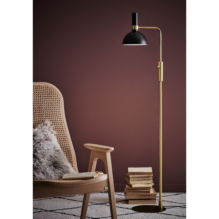 Markslöjd 106972 - Stmievateľná stojacia lampa LARRY 1xE27/60W/230V čierna/zlatá