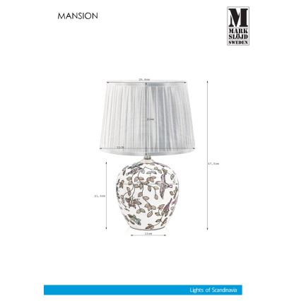Markslöjd 107040 - Stolná lampa MANSION 1xE27/60W/230V