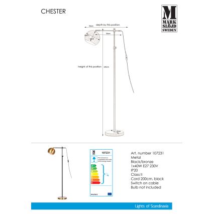 Markslöjd 107231 - Stojacia lampa CHESTER 1xE27/40W/230V čierna/bronz