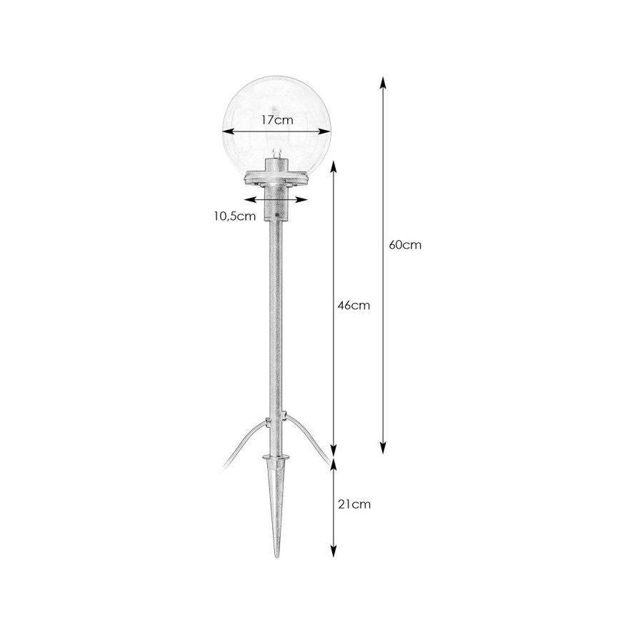 Markslöjd 107283 - LED vonkajšia lampa GARDEN24 LED/3W/24V 60 cm IP44 čierna/priehľadná