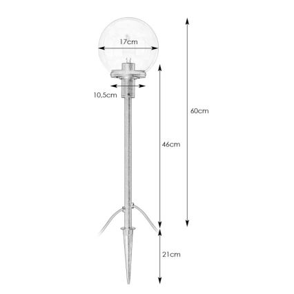 Markslöjd 107283 - LED vonkajšie svietidlo GARDEN24 LED/3W/24V 81 cm IP44 čierne/priehľadné