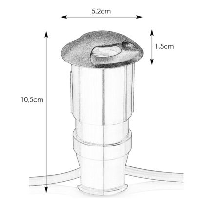Markslöjd 107289 - LED vonkajšie zapustené svietidlo GARDEN24 LED/0,8W/24V IP44 čierna