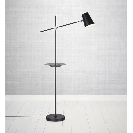 Markslöjd 107307 - Stojacia lampa s USB LINEAR 1xE14/40W/230V