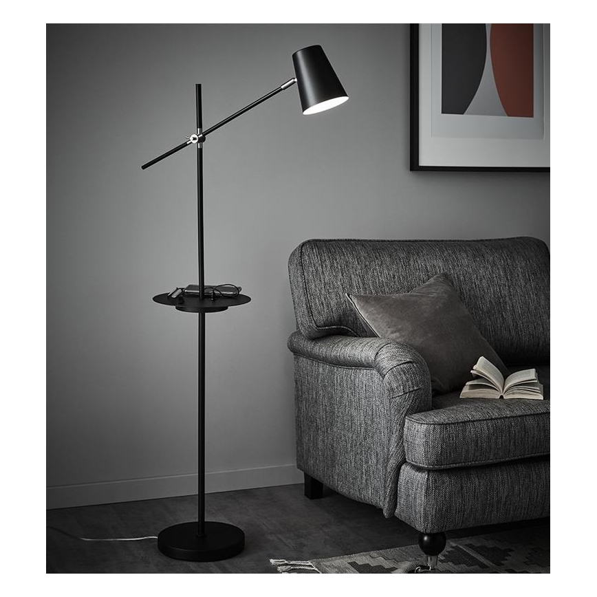 Markslöjd 107307 - Stojacia lampa s USB LINEAR 1xE14/40W/230V