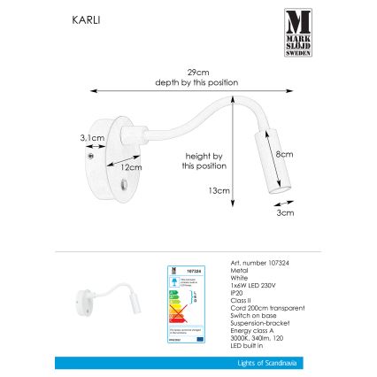 Markslöjd 107324 - LED Nástenné svietidlo KARLI LED/6W/230V
