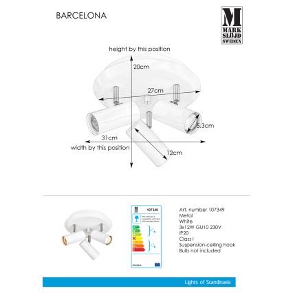 Markslöjd 107349 - Bodové svietidlo BARCELONA 3xGU10/12W/230V