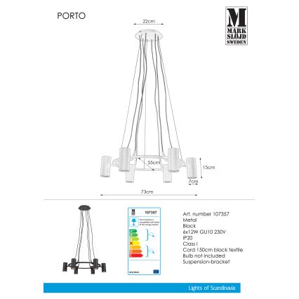 Markslöjd 107357 - Luster na lanku PORTO 6xGU10/12W/230V