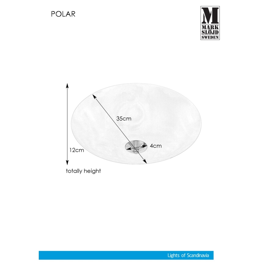 Markslöjd 107360 - Stropné svietidlo POLAR 2xE14/40W/230V pr. 35 cm