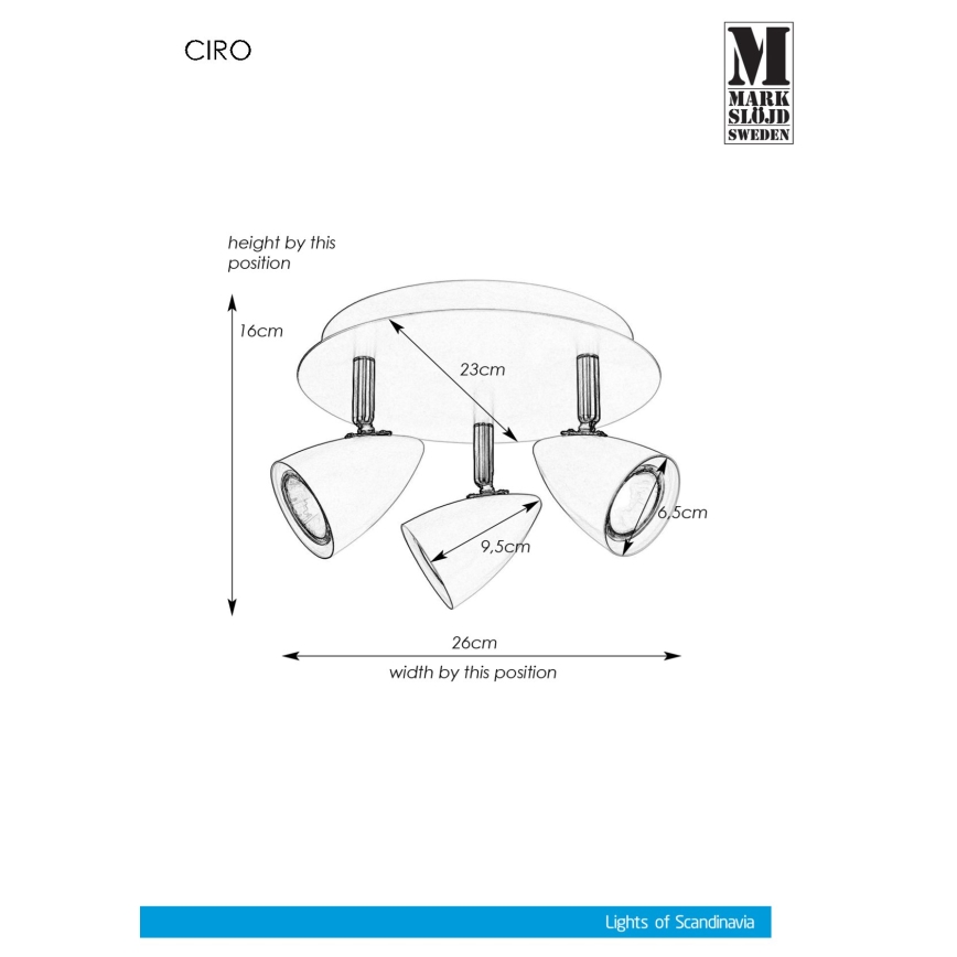 Markslöjd 107412 - Bodové svietidlo CIRO 3xGU10/35W/230V