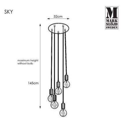 Markslöjd 107467 - Luster na lanku SKY 5xE27/60W/230V