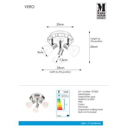 Markslöjd 107505 - Bodové svietidlo VERO 3xE14/40W/230V lesklý chróm