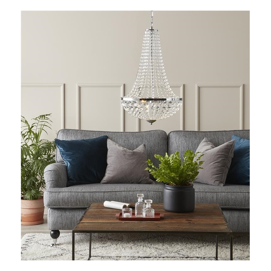 Markslöjd 107550 - Krištáľový kúpeľňový luster na reťazi GRÄNSÖ 2xG9/20W/230V IP44