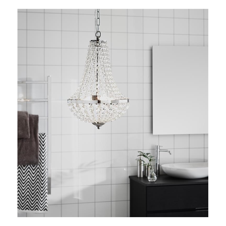 Markslöjd 107550 - Krištáľový kúpeľňový luster na reťazi GRÄNSÖ 2xG9/20W/230V IP44