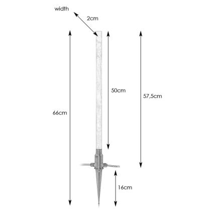 Markslöjd 107719 - LED vonkajšia lampa GARDEN24 LED/3W/24V 66 cm IP44 čierna/priehľadná