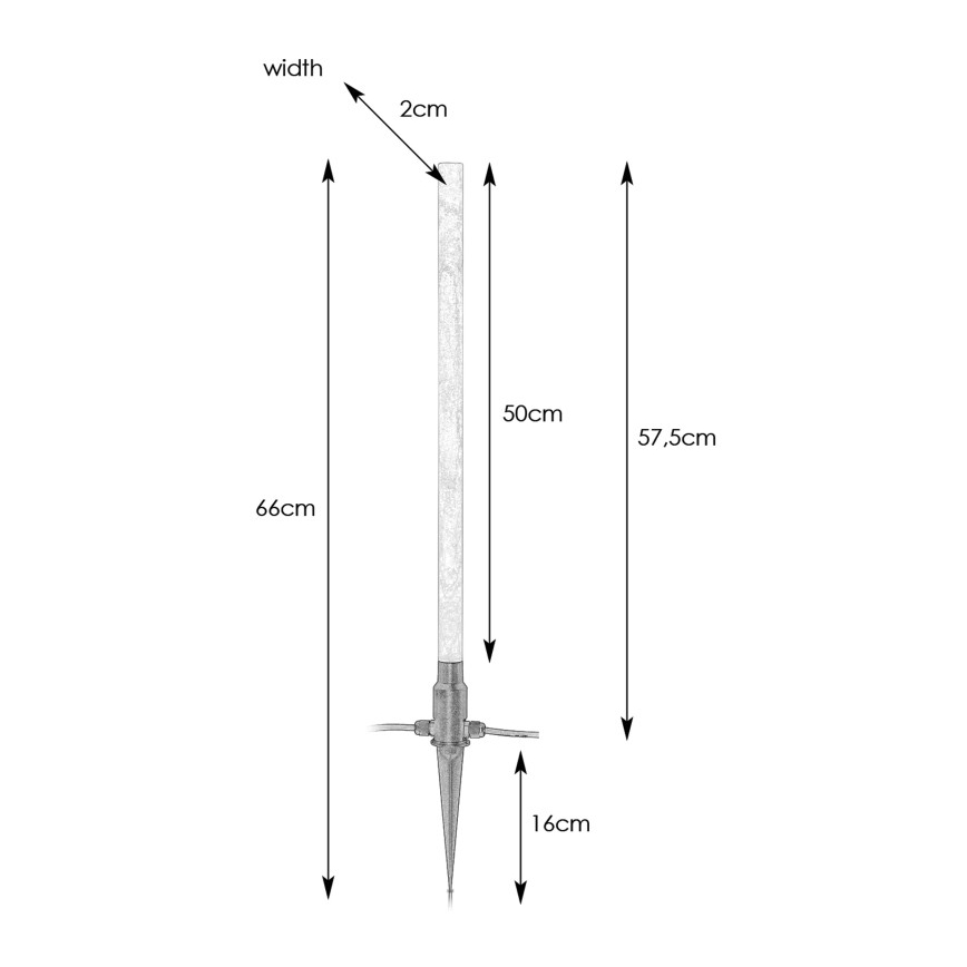 Markslöjd 107719 - LED vonkajšia lampa GARDEN24 LED/3W/24V 66 cm IP44 čierna/priehľadná