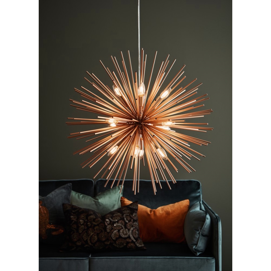 Markslöjd 107752 - Luster na lanku SOLEIL 12xE14/20W/260V rose gold