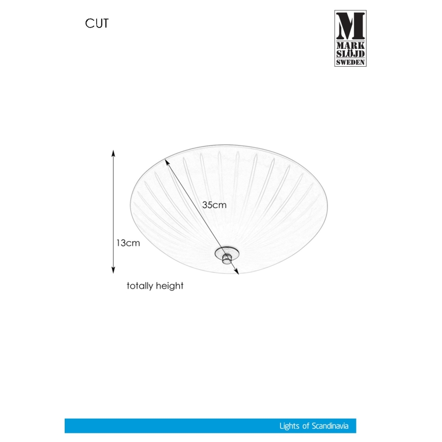 Markslöjd 107758 - Stropné svietidlo CUT 2xE14/40W/230V pr. 35 cm