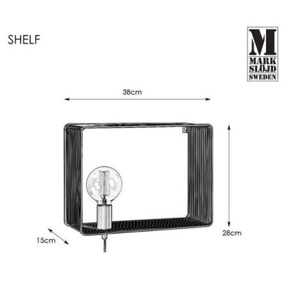 Markslöjd 107814 - Nástenné svietidlo SHELF 1xE27/60W/230V