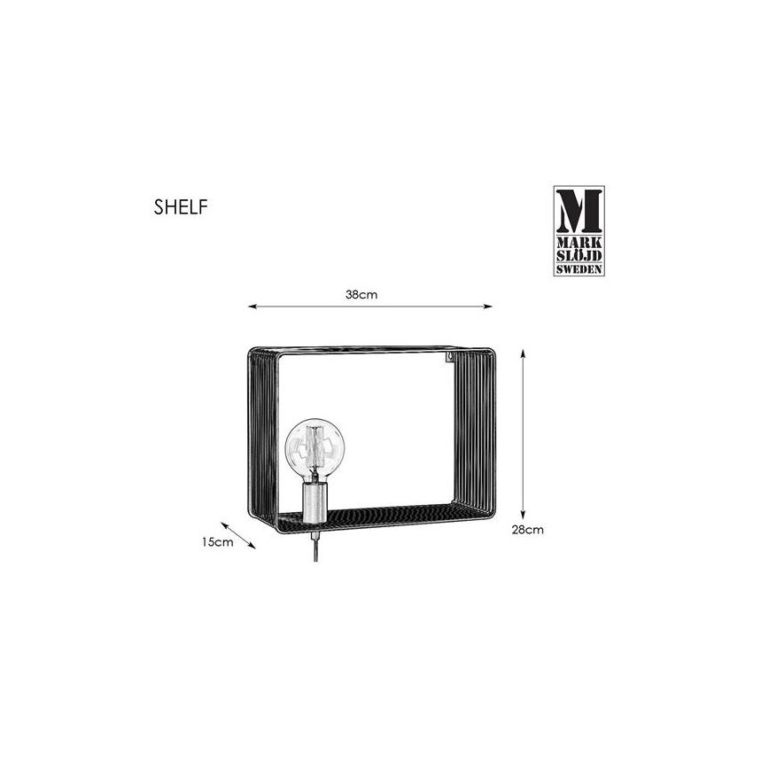 Markslöjd 107814 - Nástenné svietidlo SHELF 1xE27/60W/230V