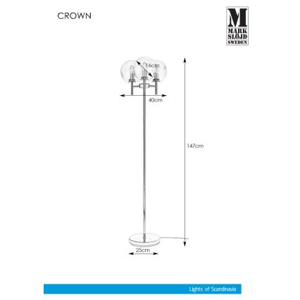 Markslöjd 107947 - Stojacia lampa CROWN 3xE14/20W/230V