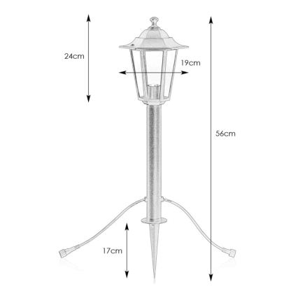Markslöjd 107991 - LED vonkajšia lampa GARDEN24 LED/3W/24V 56 cm IP44 čierna