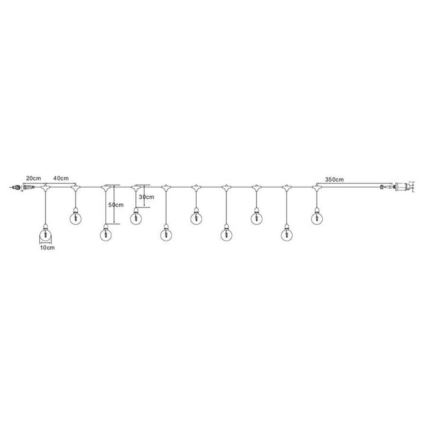 Markslöjd 108021 - LED Vonkajšia reťaz GARDEN24 START 7,5m 10xLED/2,9W/230V IP44